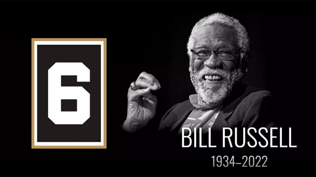 Visuel en noir et blanc rendant hommage au numéro 6 retiré en NBA