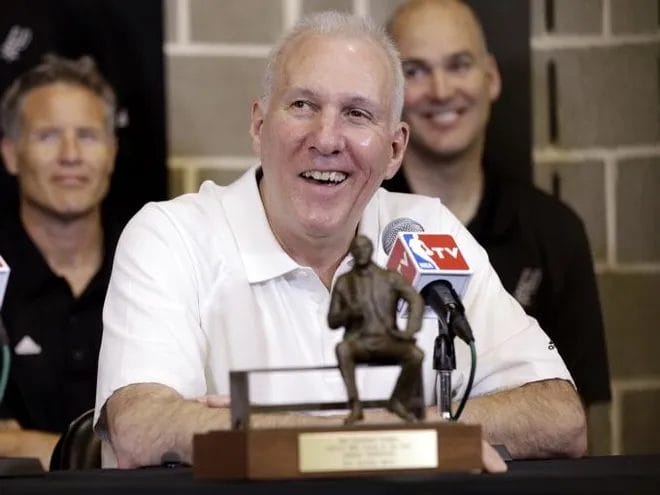 Gregg Popovich, sacré Coach of the Year NBA