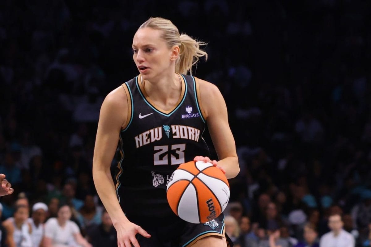 Marine Johannès lors d'un match avec le New York Liberty pendant la saison WNBA 2025