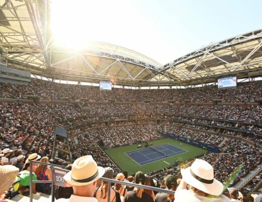 ambiance dans les tribunes du court Arthur Ashe à l’US Open de New York