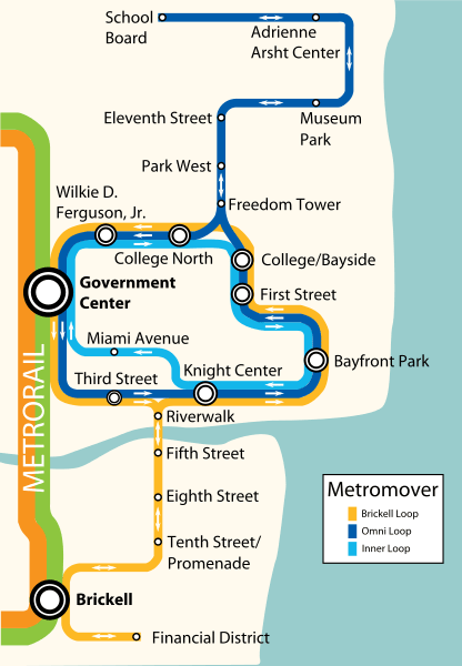 Plan du réseau Metromover