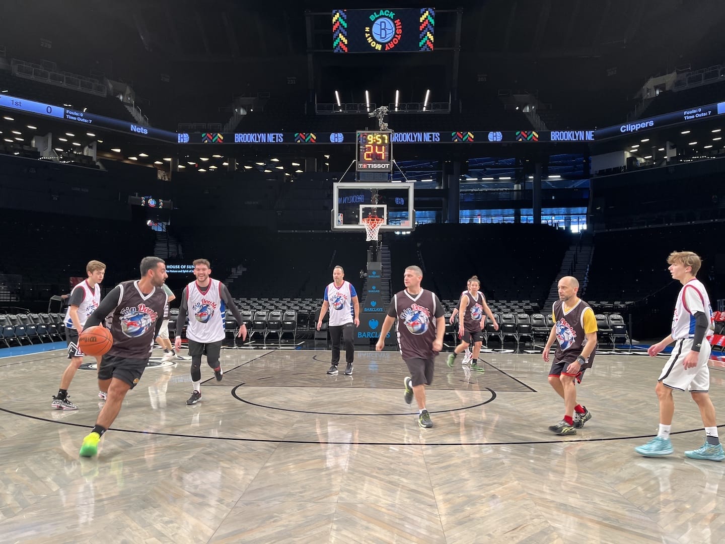 Session sur le parquet du Barclays Center