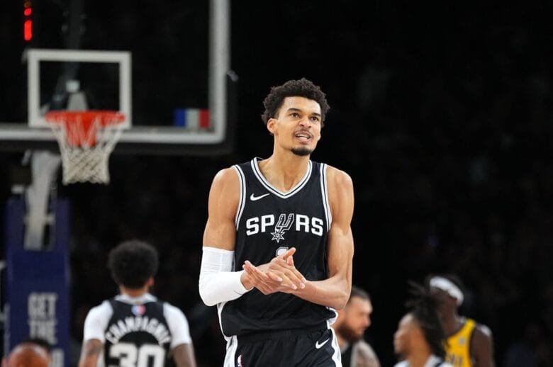 Victor Wembanyama lors du match NBA Paris Games avec les San Antonio Spurs