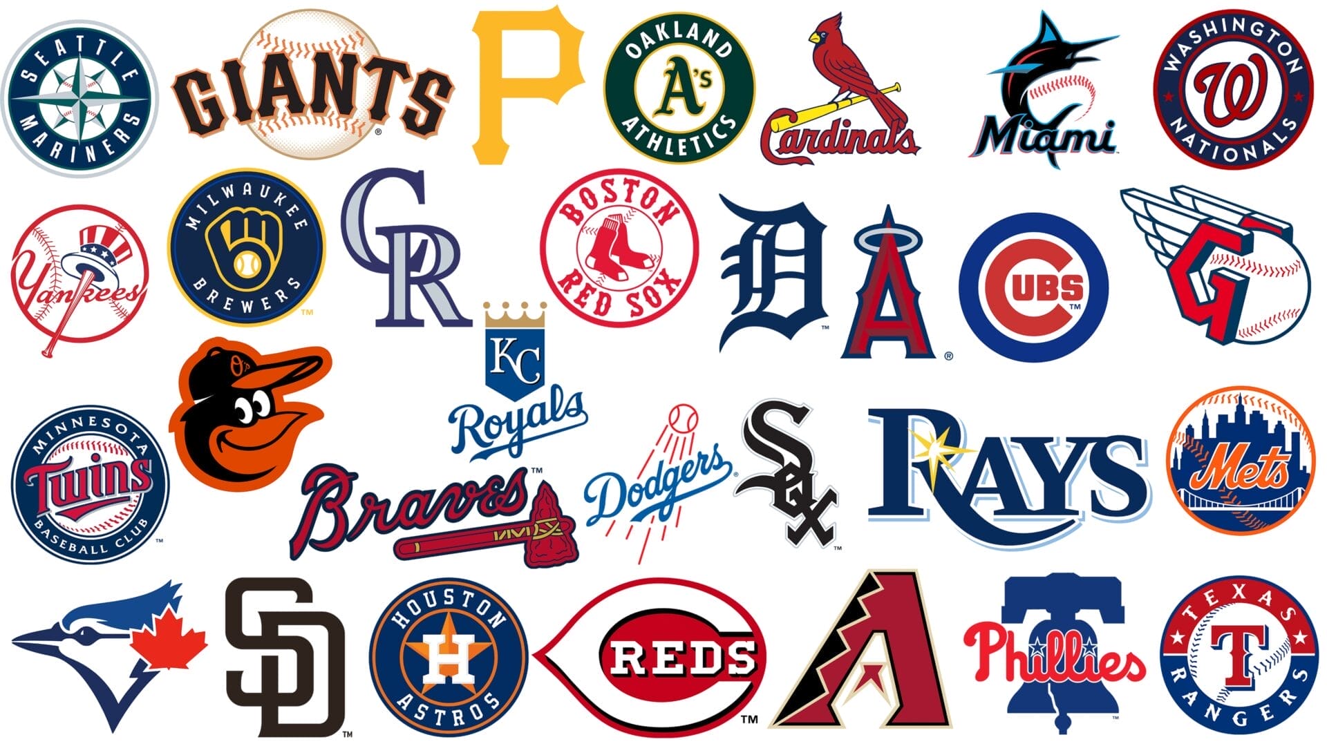 Logos officiels des 30 équipes MLB pour la saison 2025