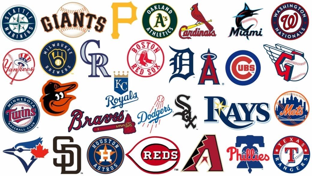 Logos de los 30 equipos de la MLB en 2025