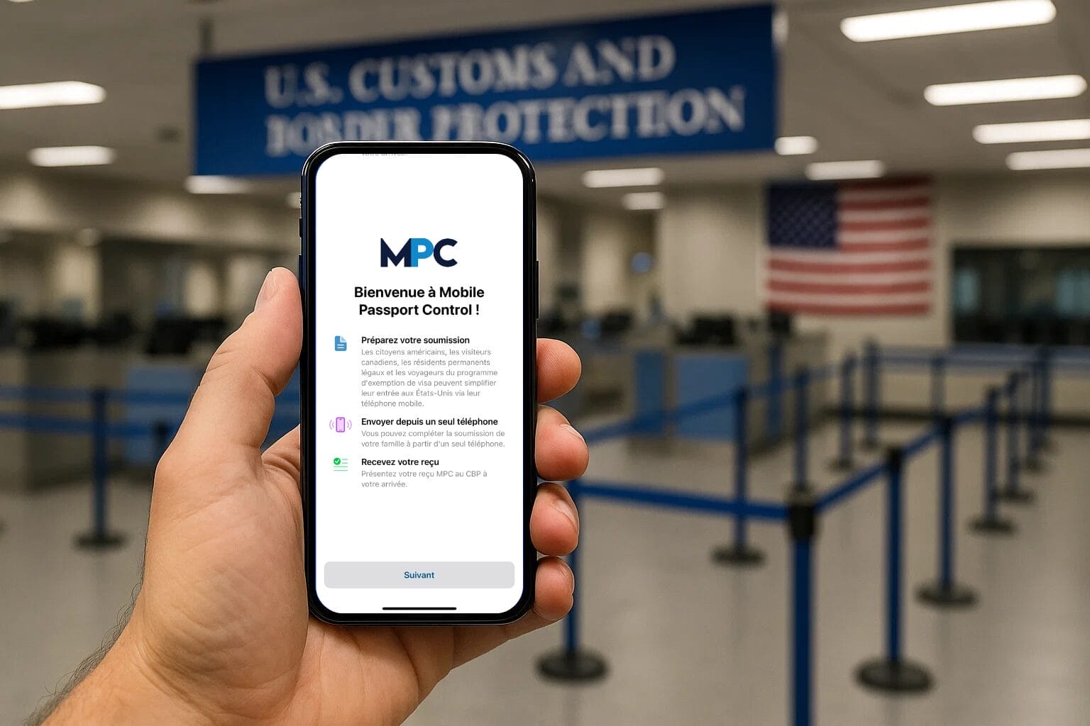 application Mobile Passport Control sur smartphone à l’aéroport des USA