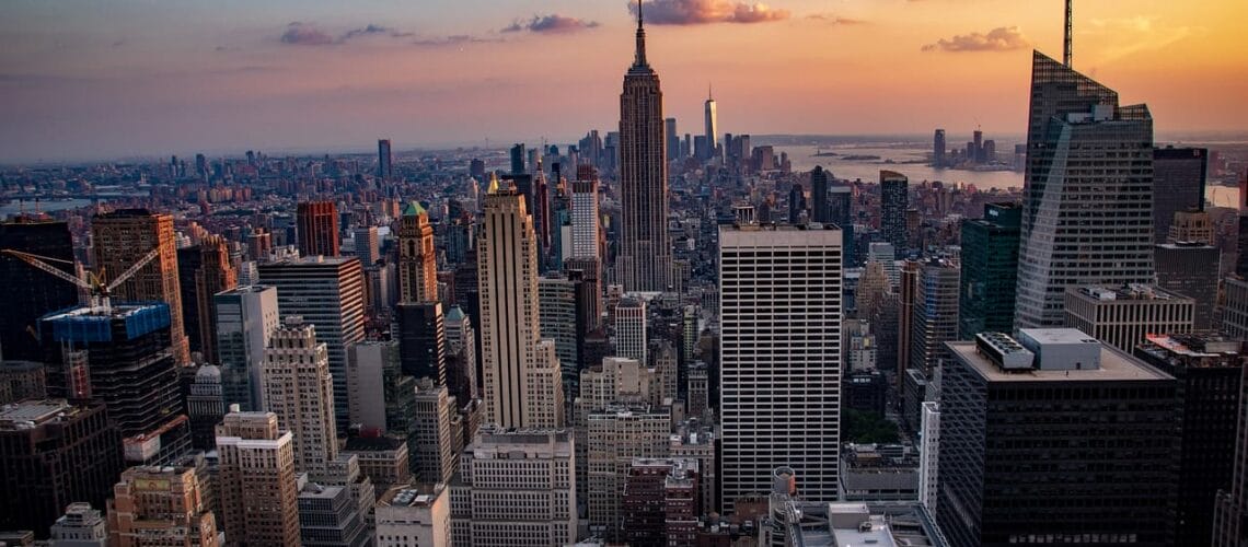 sunset, manhattan, city, skyline, architecture, usa, america, cityscape, nyc, travel, nature, new, skyscraper, downtown, york, view, new york city, dusk, empire, state, empire state building, panoramic, skyscrapers, scenic, yellow, orange
