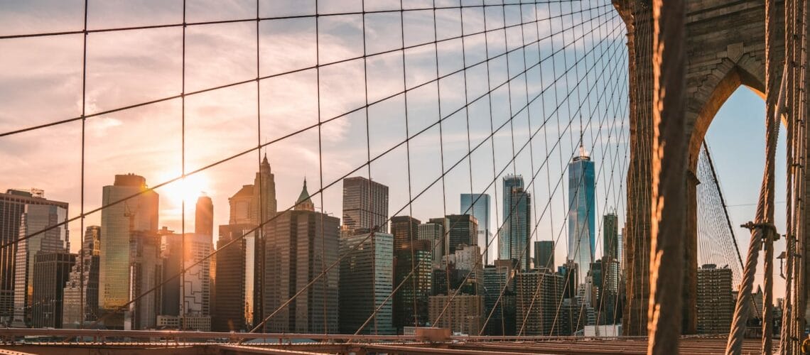 Brooklyn Bridge during golden hour