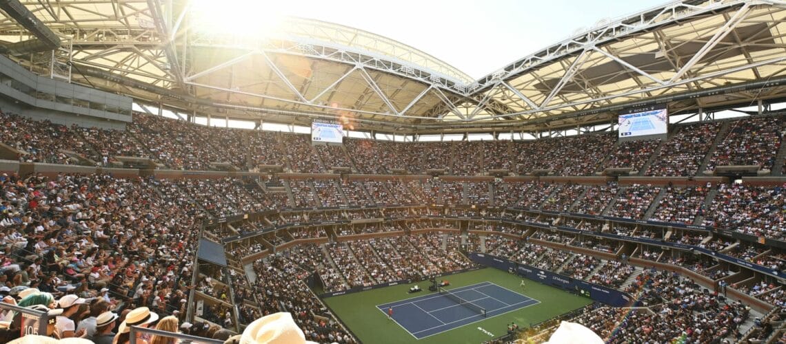 ambiance dans les tribunes du court Arthur Ashe à l’US Open de New York